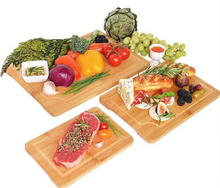 Load image into Gallery viewer, 3 - Piece Natural  Kitchen Bamboo Cutting Board
